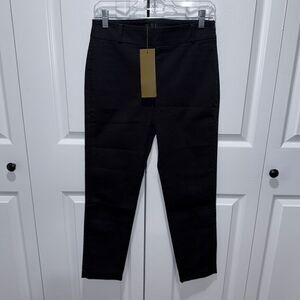 NWT Pure Collection cotton woman pants black back pockets pull up  Sz 2/4